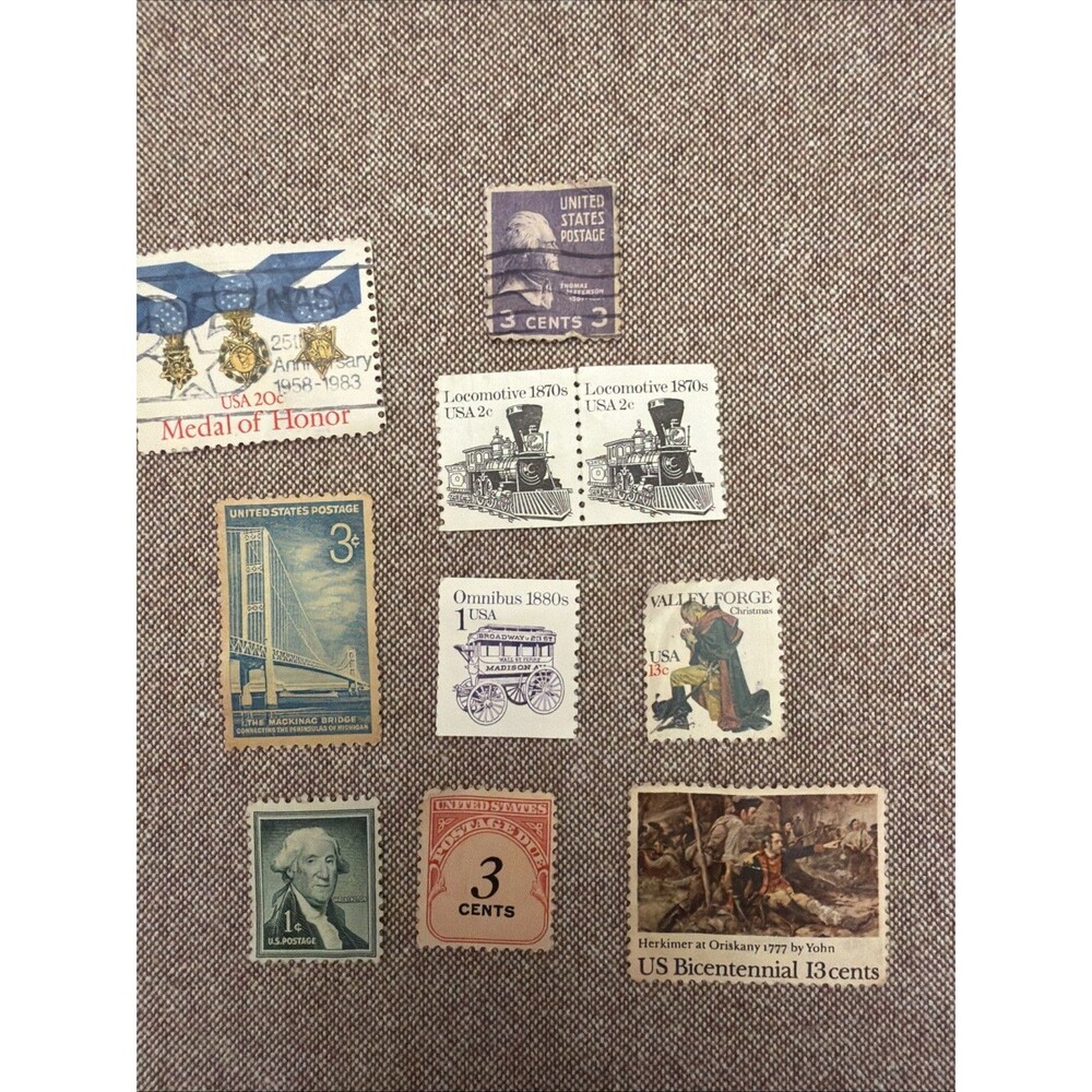 10 US Vintage Postage Stamps FREE SHIPPING
